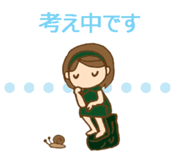 Colorful stickers with a cute girl sticker #6497335