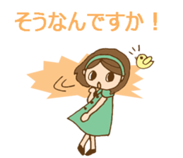 Colorful stickers with a cute girl sticker #6497337