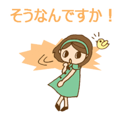 Colorful stickers with a cute girl sticker #6497337