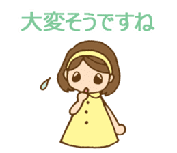 Colorful stickers with a cute girl sticker #6497338