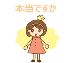 Colorful stickers with a cute girl sticker #6497342