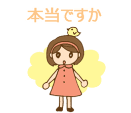 Colorful stickers with a cute girl sticker #6497342