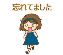 Colorful stickers with a cute girl sticker #6497344