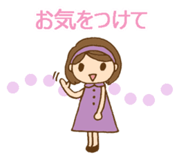 Colorful stickers with a cute girl sticker #6497346