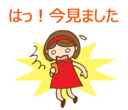 Colorful stickers with a cute girl sticker #6497347