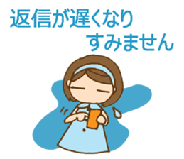 Colorful stickers with a cute girl sticker #6497348