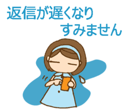Colorful stickers with a cute girl sticker #6497348