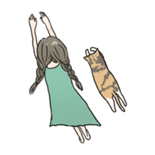 girl & tortoiseshell cat sticker #6508885