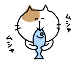 Sticker of a bicolor cat. sticker #6510672