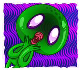 L.E.T green invader sticker #6517231