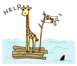 Life of cute giraffe 8th. Summer sticker #6518189