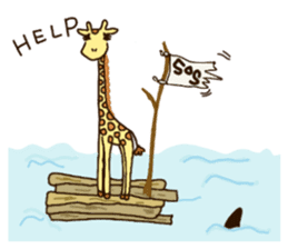 Life of cute giraffe 8th. Summer sticker #6518189