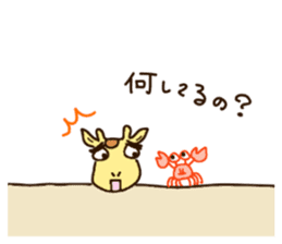 Life of cute giraffe 8th. Summer sticker #6518190