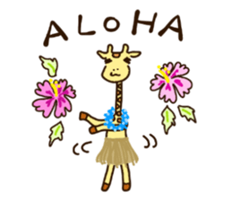 Life of cute giraffe 8th. Summer sticker #6518201