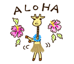 Life of cute giraffe 8th. Summer sticker #6518201