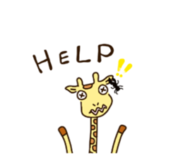 Life of cute giraffe 8th. Summer sticker #6518207