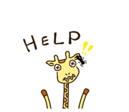 Life of cute giraffe 8th. Summer sticker #6518207