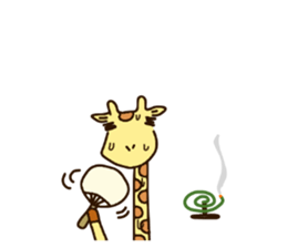 Life of cute giraffe 8th. Summer sticker #6518214