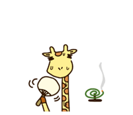 Life of cute giraffe 8th. Summer sticker #6518214