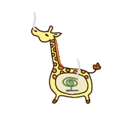 Life of cute giraffe 8th. Summer sticker #6518215