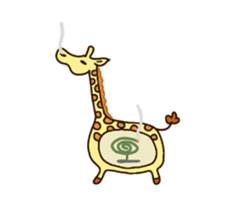 Life of cute giraffe 8th. Summer sticker #6518215