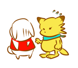 Rabbit and fox sticker #6519216