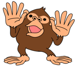 This monkey has two big feet. sticker #6519706