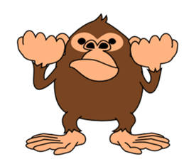 This monkey has two big feet. sticker #6519707