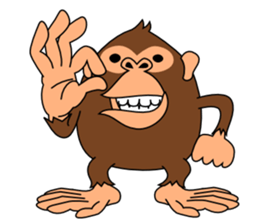 This monkey has two big feet. sticker #6519708
