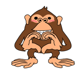 This monkey has two big feet. sticker #6519709