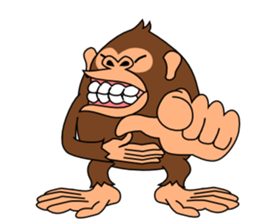 This monkey has two big feet. sticker #6519711