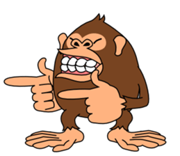 This monkey has two big feet. sticker #6519716