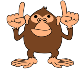 This monkey has two big feet. sticker #6519717