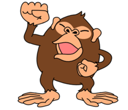 This monkey has two big feet. sticker #6519719