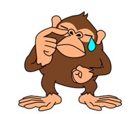 This monkey has two big feet. sticker #6519722