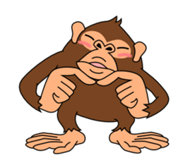 This monkey has two big feet. sticker #6519723