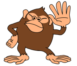 This monkey has two big feet. sticker #6519724