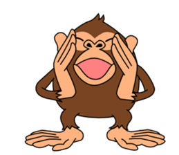 This monkey has two big feet. sticker #6519725