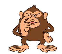 This monkey has two big feet. sticker #6519727