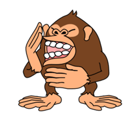 This monkey has two big feet. sticker #6519729