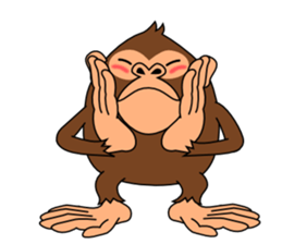 This monkey has two big feet. sticker #6519732