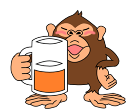 This monkey has two big feet. sticker #6519738