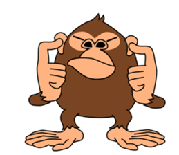 This monkey has two big feet. sticker #6519741