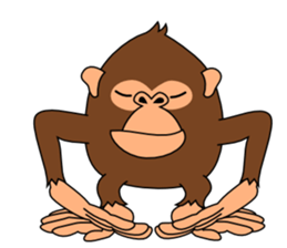 This monkey has two big feet. sticker #6519743