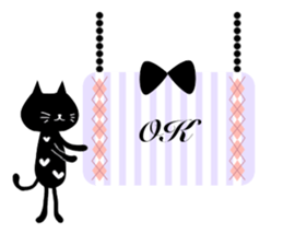 Otona Kawaii Black Cat Sticker. sticker #6524550