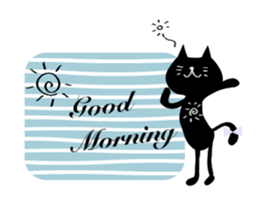 Otona Kawaii Black Cat Sticker. sticker #6524572