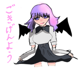 crazy angel and devil feminine sticker #6525104