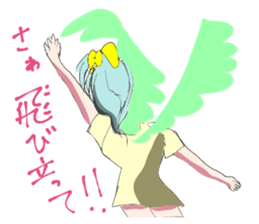 crazy angel and devil feminine sticker #6525138