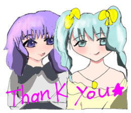 crazy angel and devil feminine sticker #6525141
