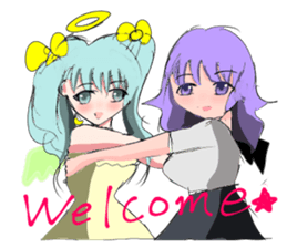 crazy angel and devil feminine sticker #6525143